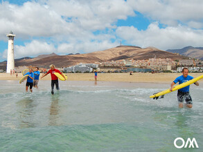 Surfen am Strand von Nachbarort Jandia