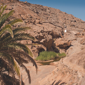 Die malerische Palmenschlucht Buen Paso auf Fuerteventura ist auch ein Kletterrevier
